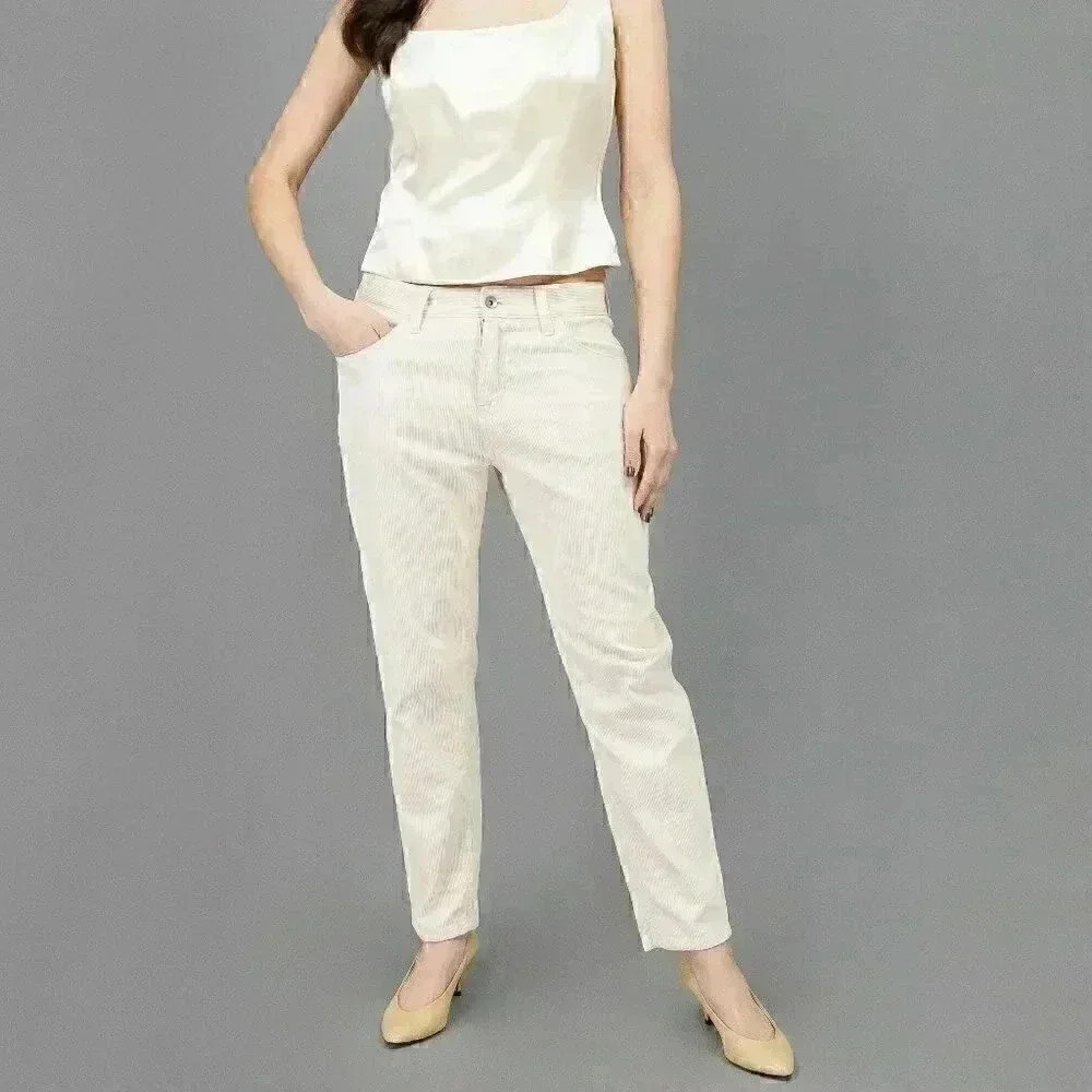 vintage Cream Corduroy‎ Pants - Size Small